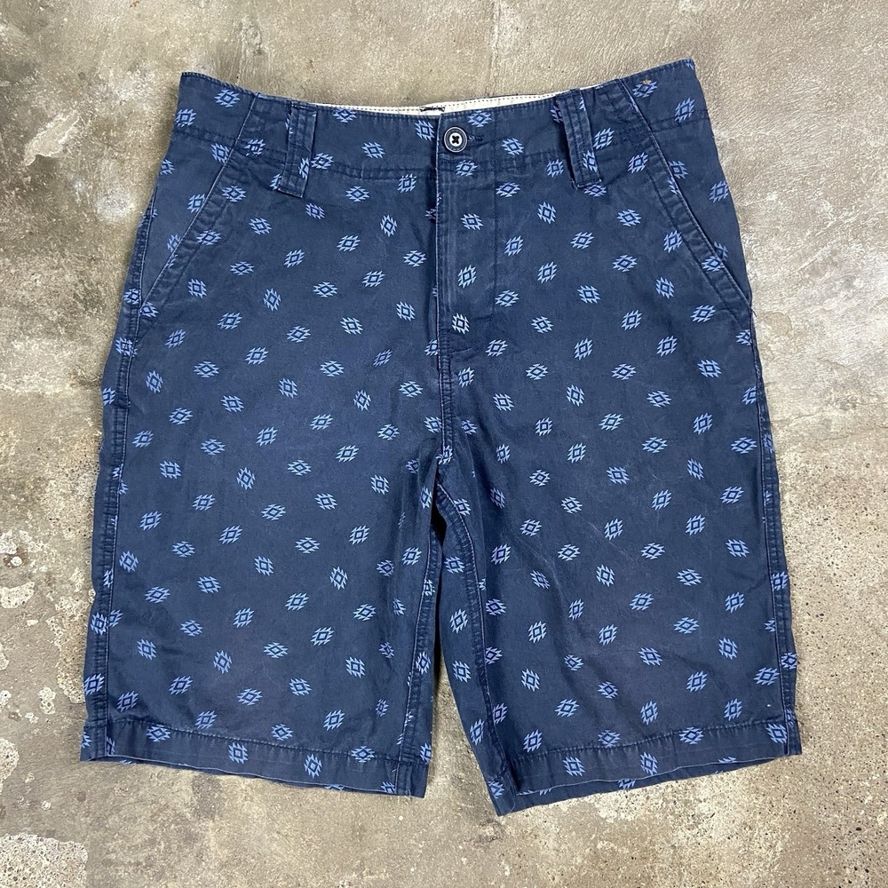 Roebuck & Co Chino Shorts Size 32 Navy Blue Aztec Print Pattern Casual Wear
